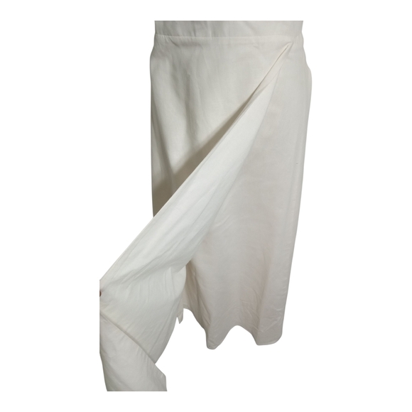 Amalie White Wrap V Neck Ruffle Sleeve Midi Dress Belted Fit & Flare Elegant 6 - Picture 6 of 9